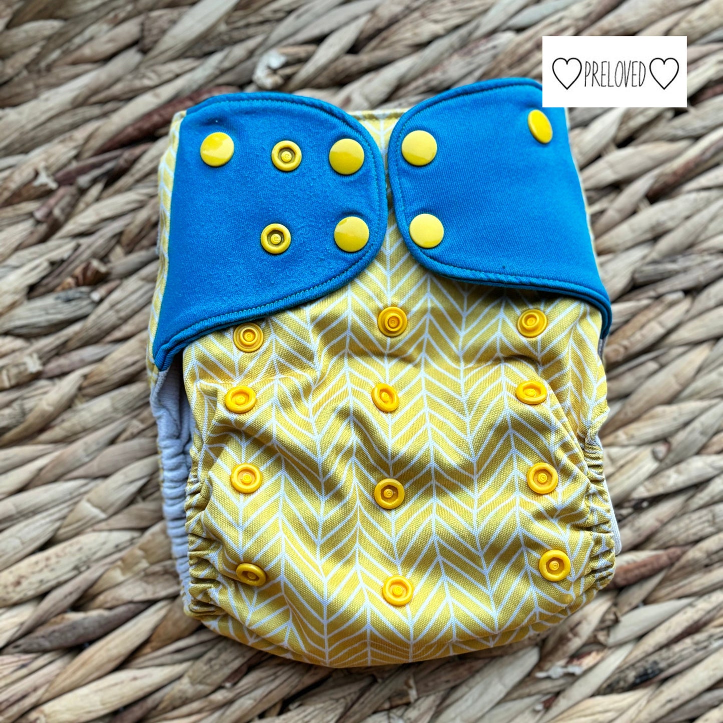 Little Lovebum Popper Pocket Nappy (Hemp & Bamboo Insert)-Pocket Nappy-Little Love Bum-Canary-The Nappy Market