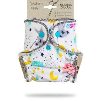 Petit Lulu Newborn Fitted Nappy-Fitted Nappy-Petit Lulu-Dreaming Koalas-The Nappy Market