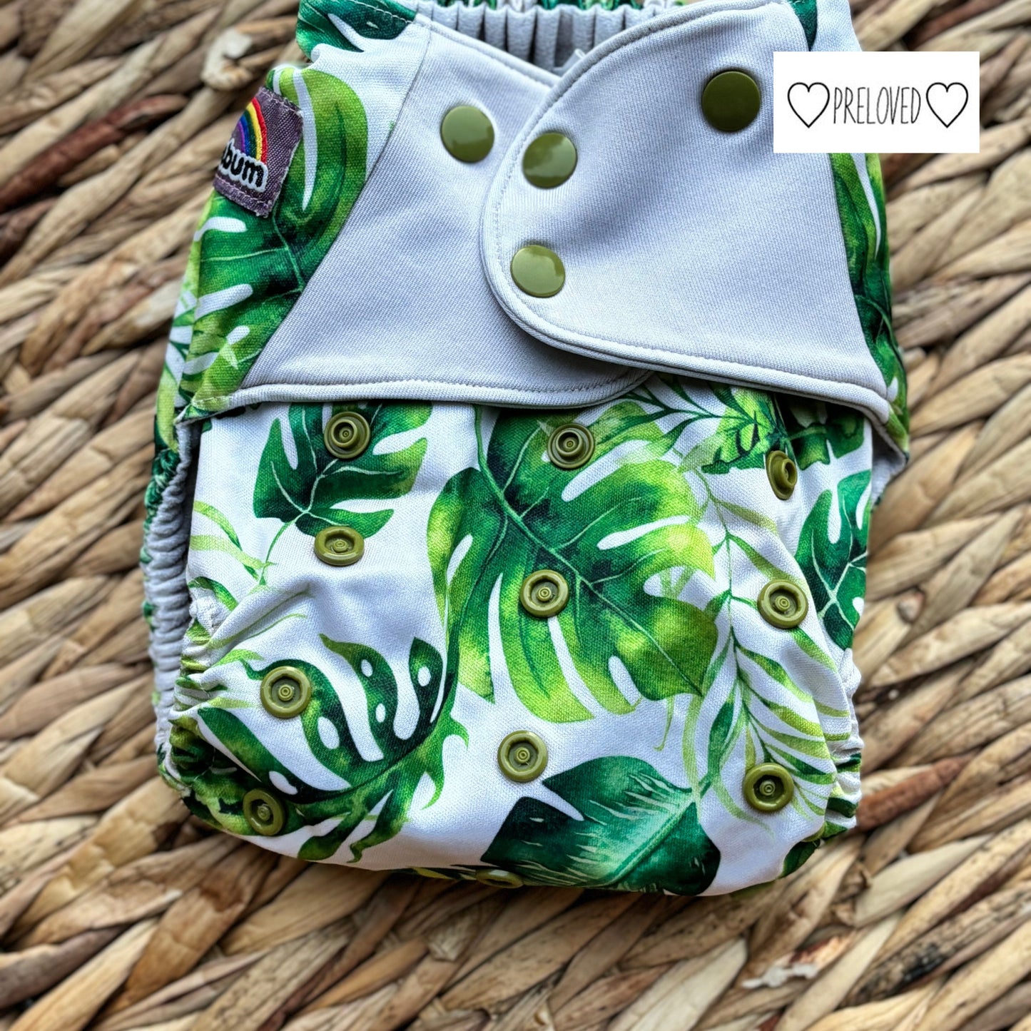 Little Lovebum Popper Pocket Nappy (Hemp & Bamboo Insert)-Pocket Nappy-Little Love Bum-Evergreen-The Nappy Market