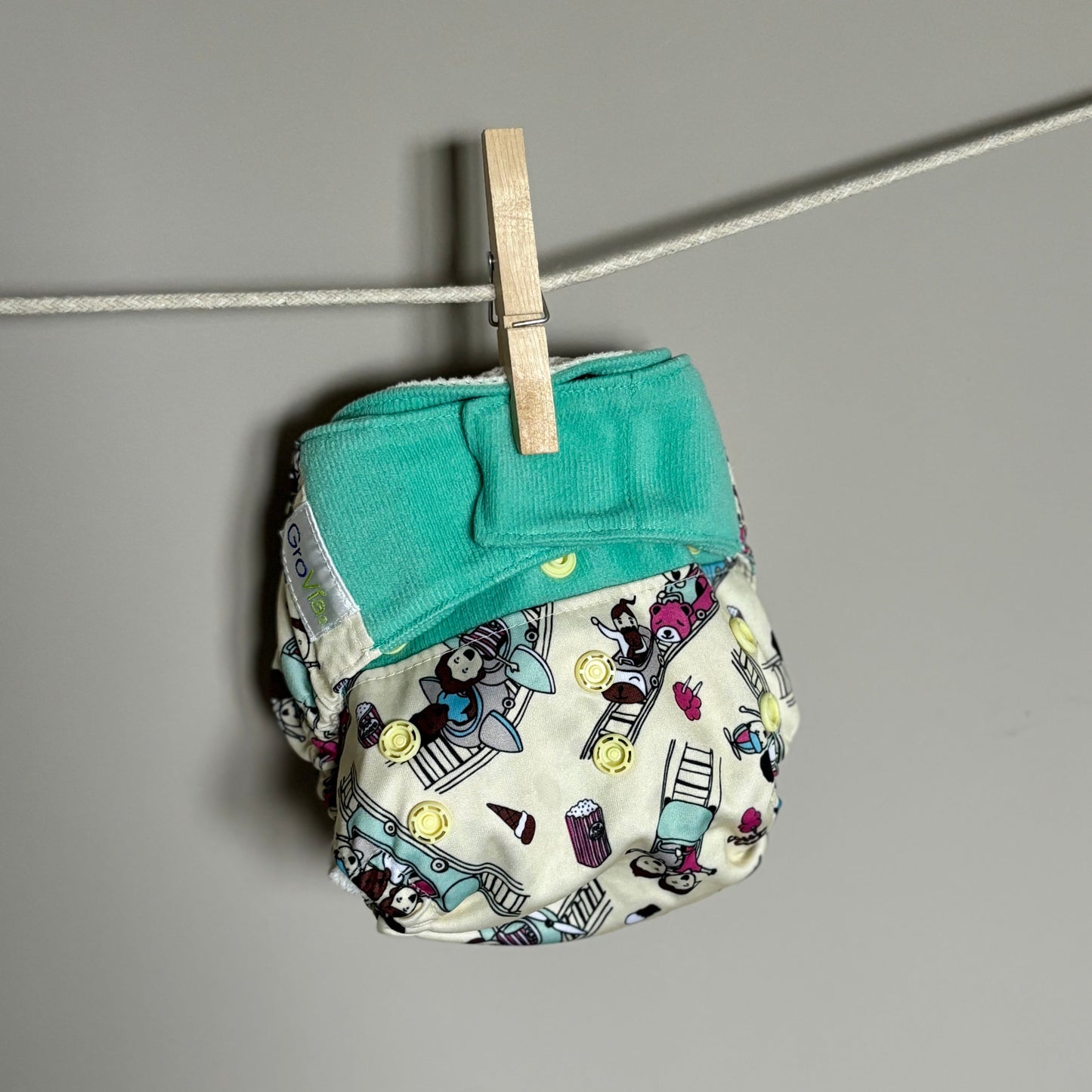 Grovia Hybrid Snap in Nappy-All In One Nappy-Grovia-Vanilla-The Nappy Market