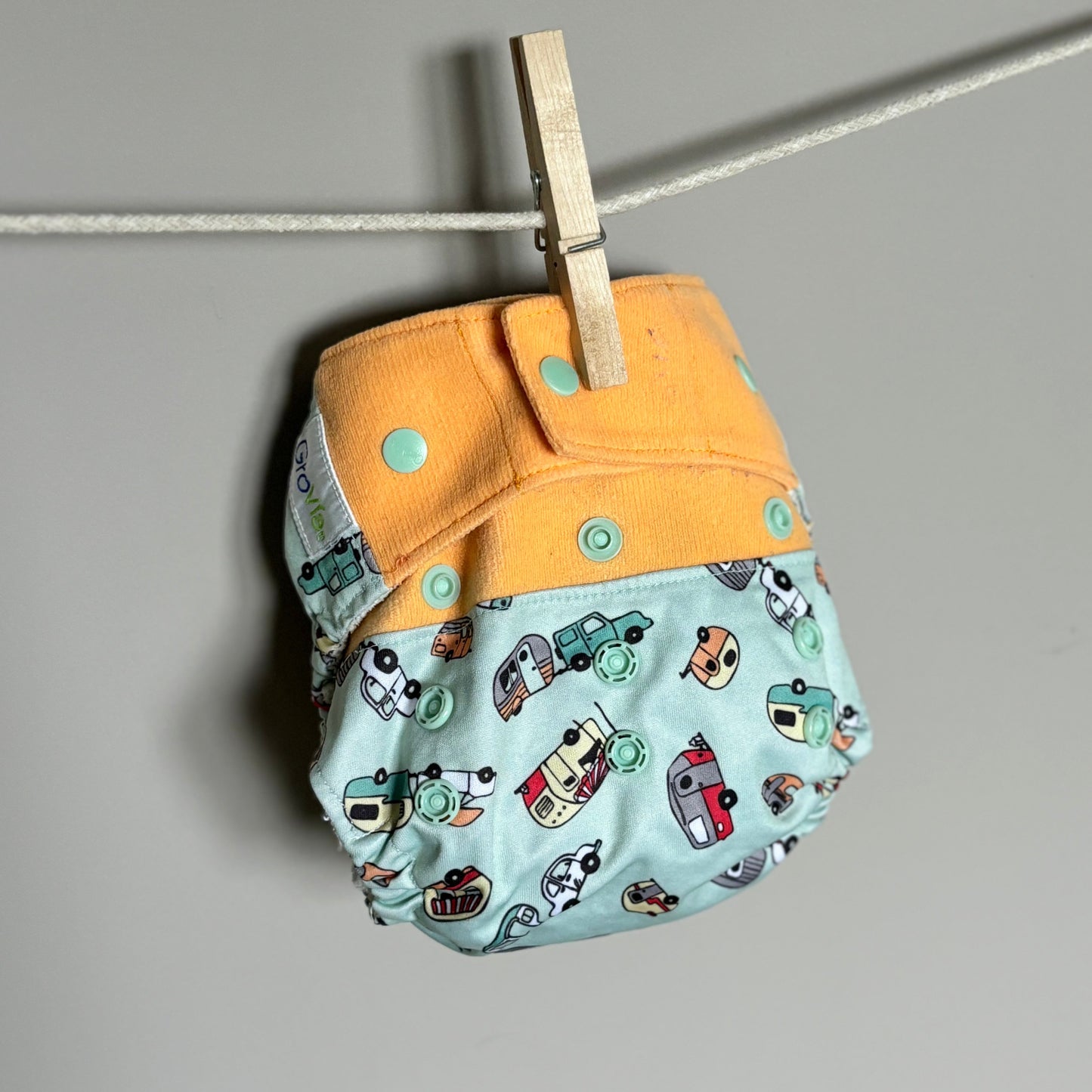 Grovia Hybrid Snap in Nappy-All In One Nappy-Grovia-Vanilla-The Nappy Market