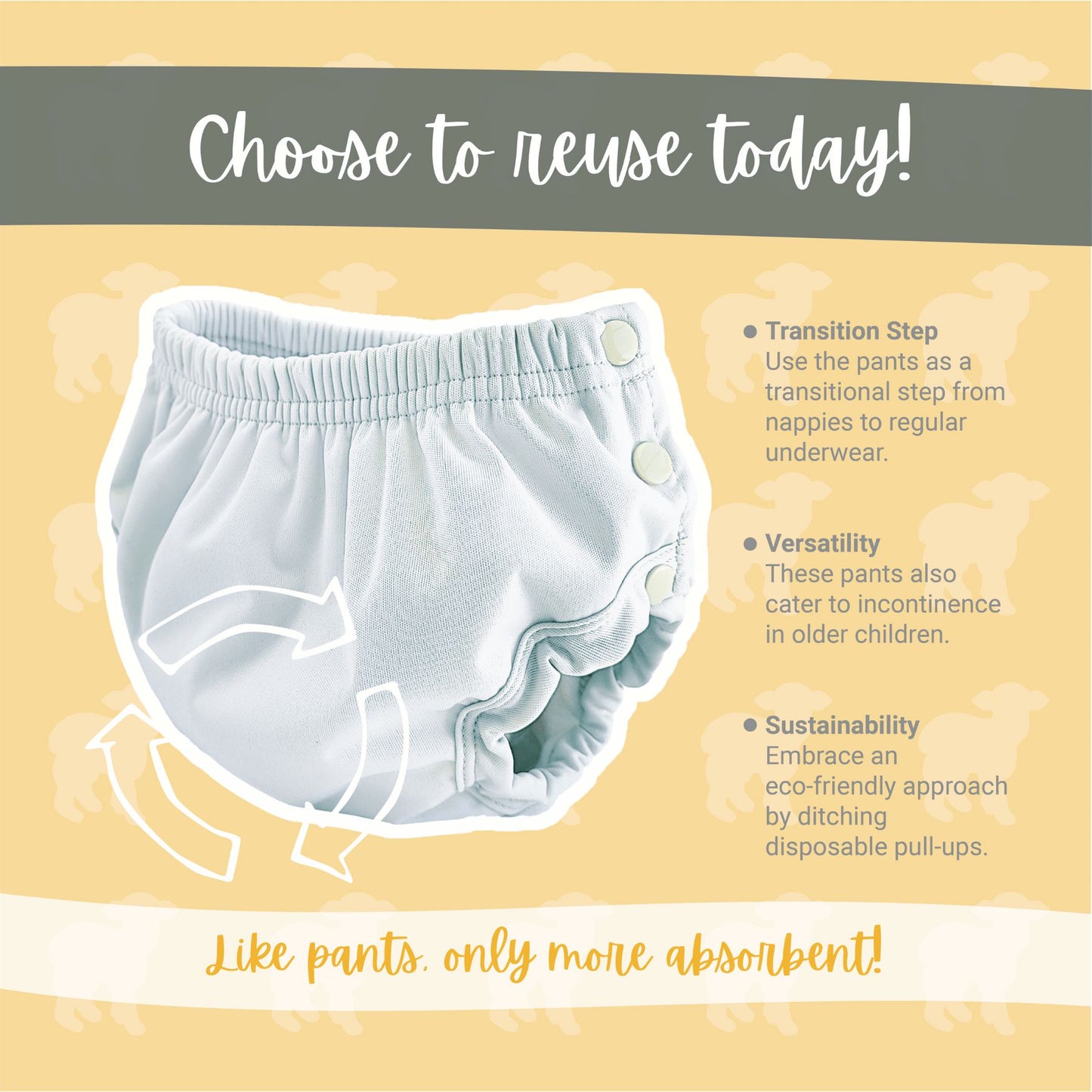 Little Lamb Reusable Potty Training Pants - Multiple Sizes-Training Pants-Little Lamb-Medium-Truffle Shuffle-The Nappy Market