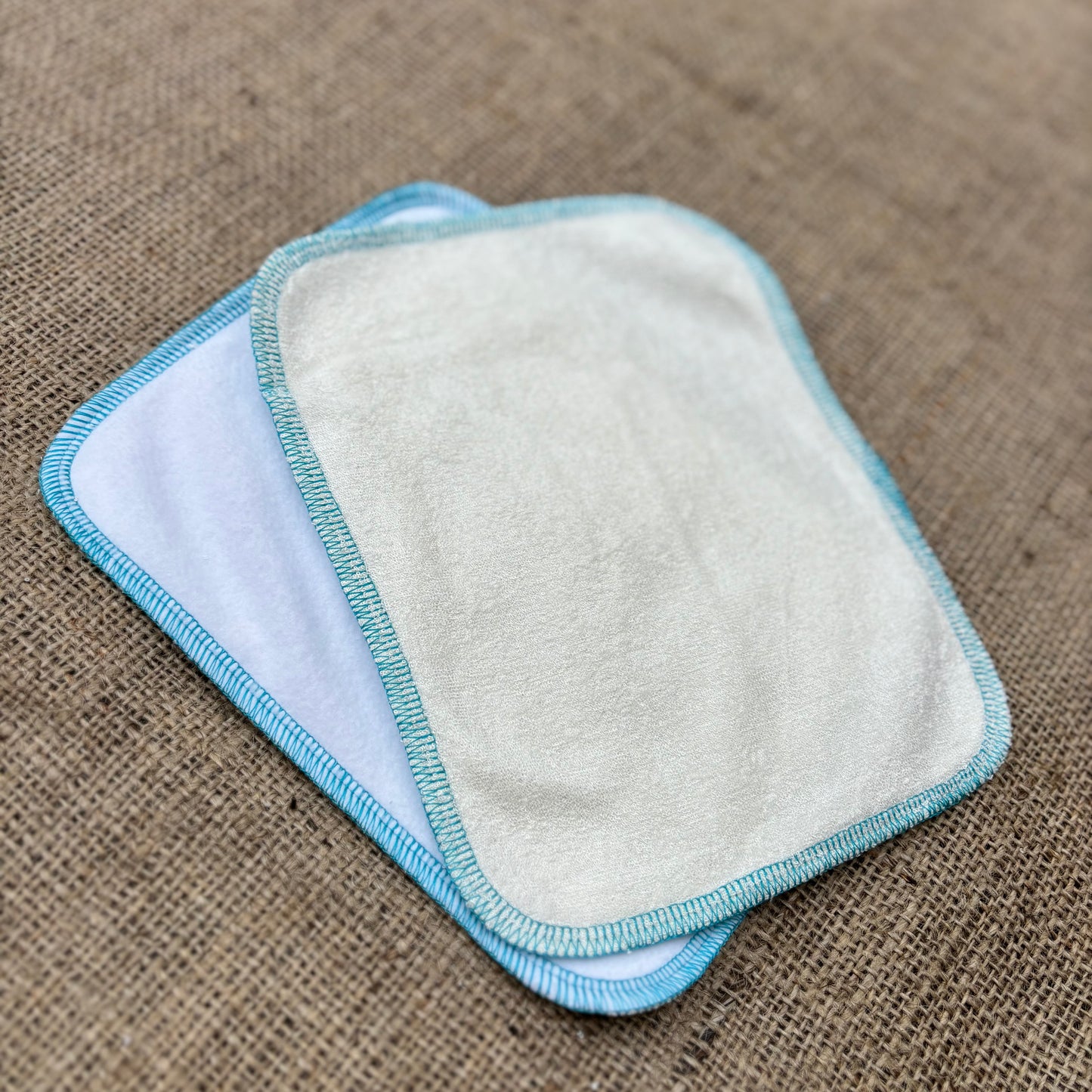 The Nappy Market Tender Touch double sided Cloth Wipes - 12 pack-Accessories-The Nappy Market-Sea Edging-The Nappy Market