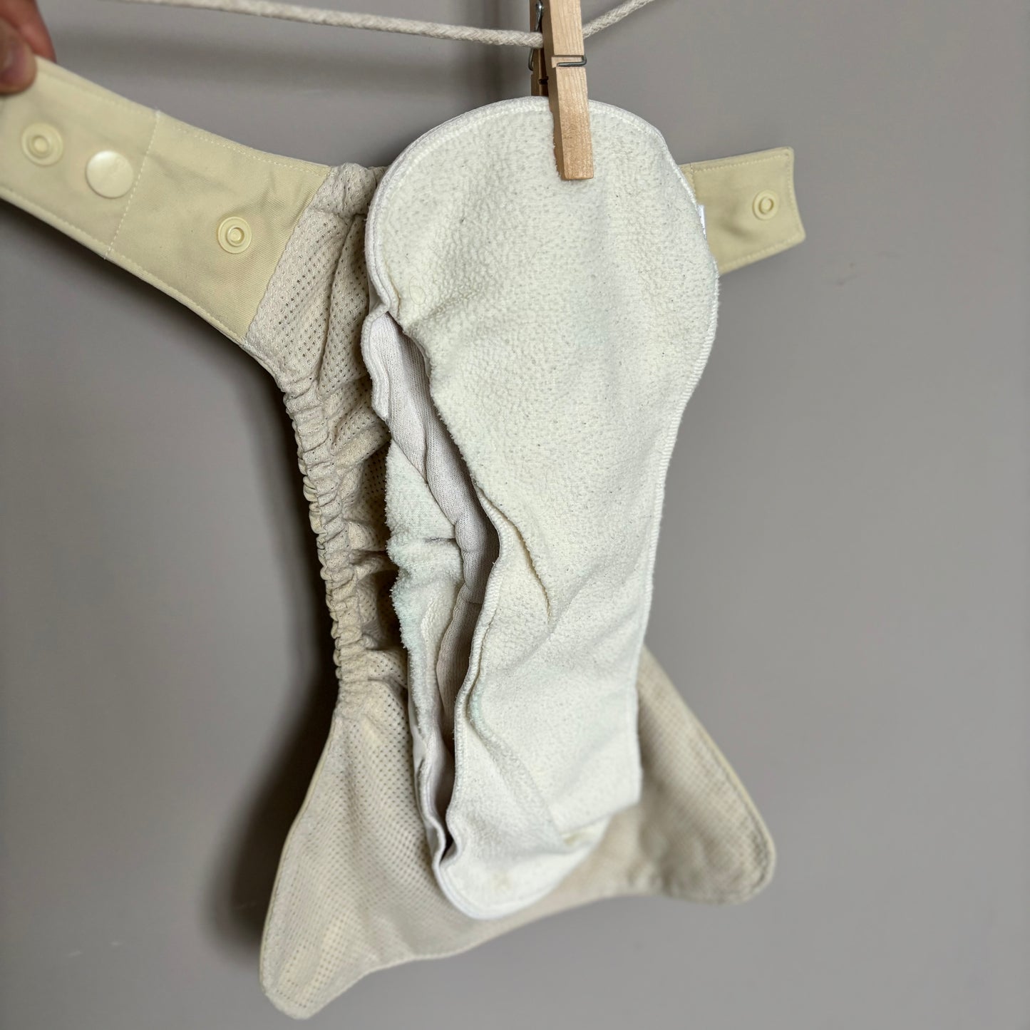 Grovia Hybrid Snap in Nappy-All In One Nappy-Grovia-Vanilla-The Nappy Market