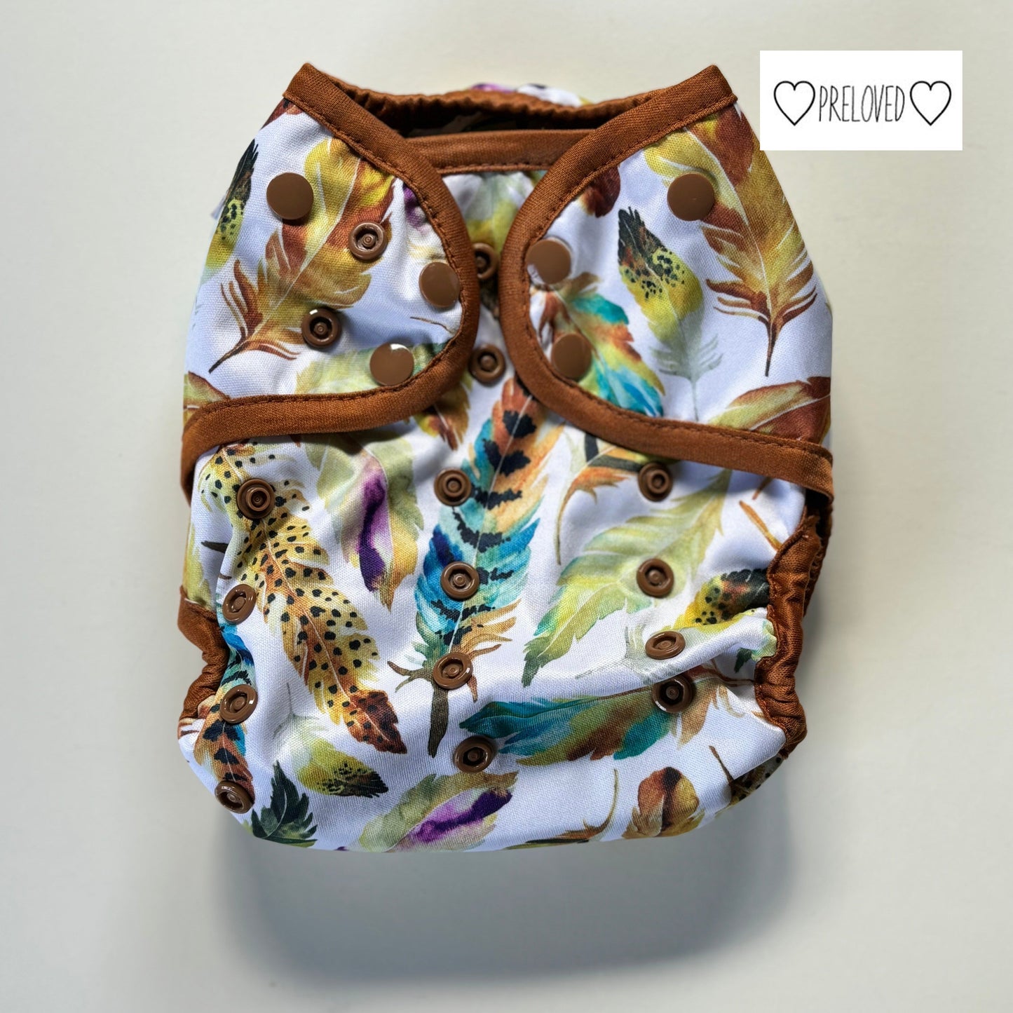 Little Lovebum Quickdry v1 All-in-One Nappy-All In One Nappy-Little Love Bum-Feathers-The Nappy Market
