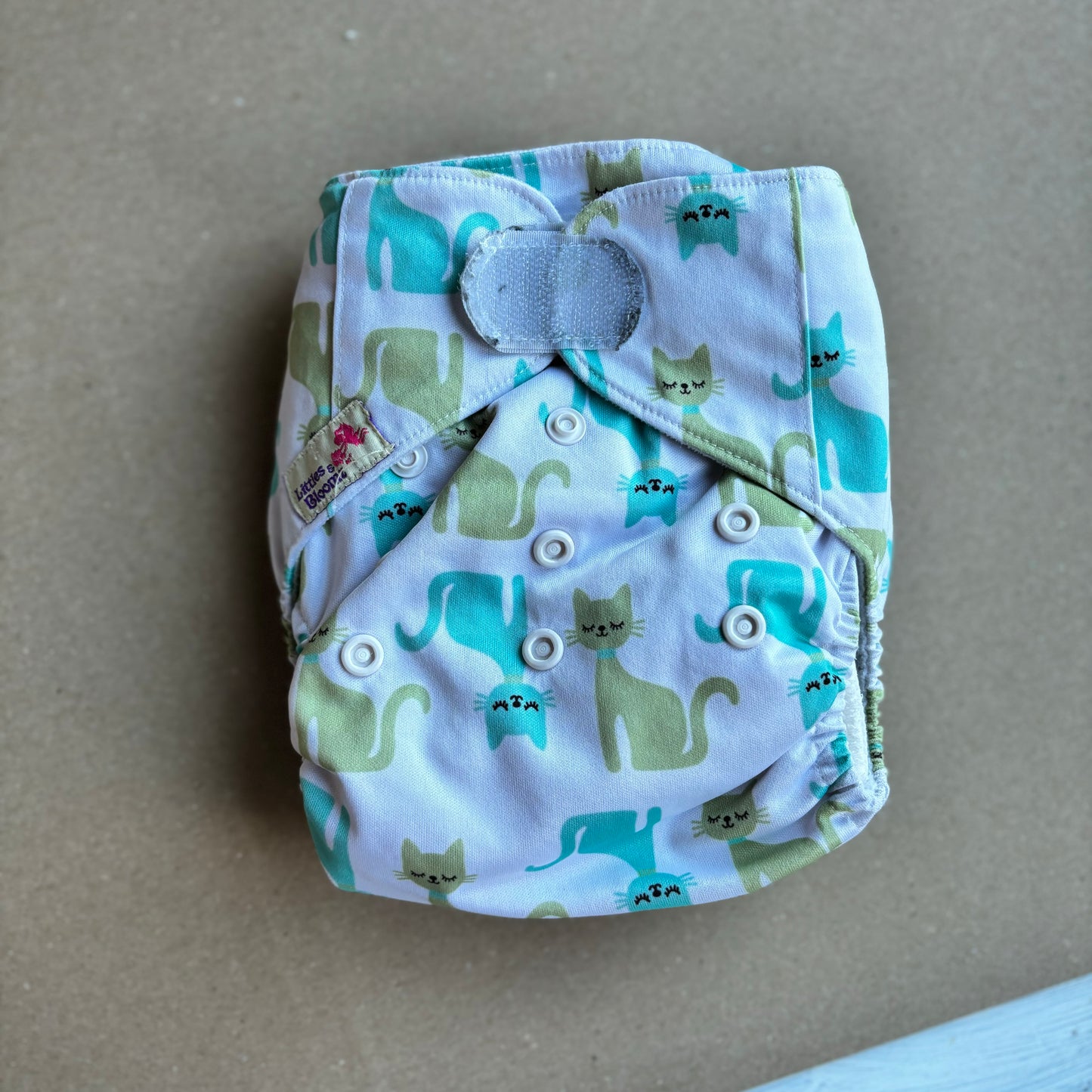 Littles & Bloomz Velcro Pocket Nappy-Pocket Nappy-Littles & Bloomz-Cats-The Nappy Market
