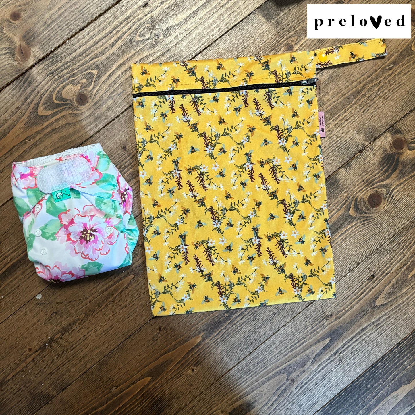 Petite Crown Med Wet Bag - Ellie Bee-Petit Crown-The Nappy Market