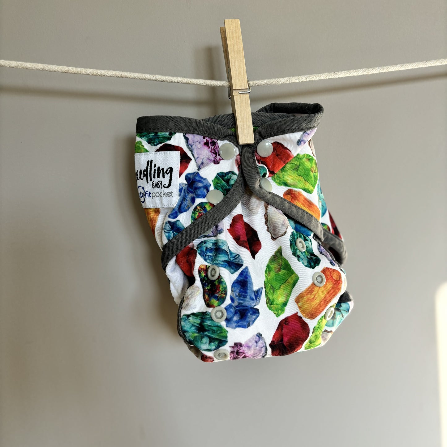 Seedling Baby Multi-Fit One-Size Pocket Nappy-Pocket Nappy-Seedling Baby-Birthstone Grey-The Nappy Market