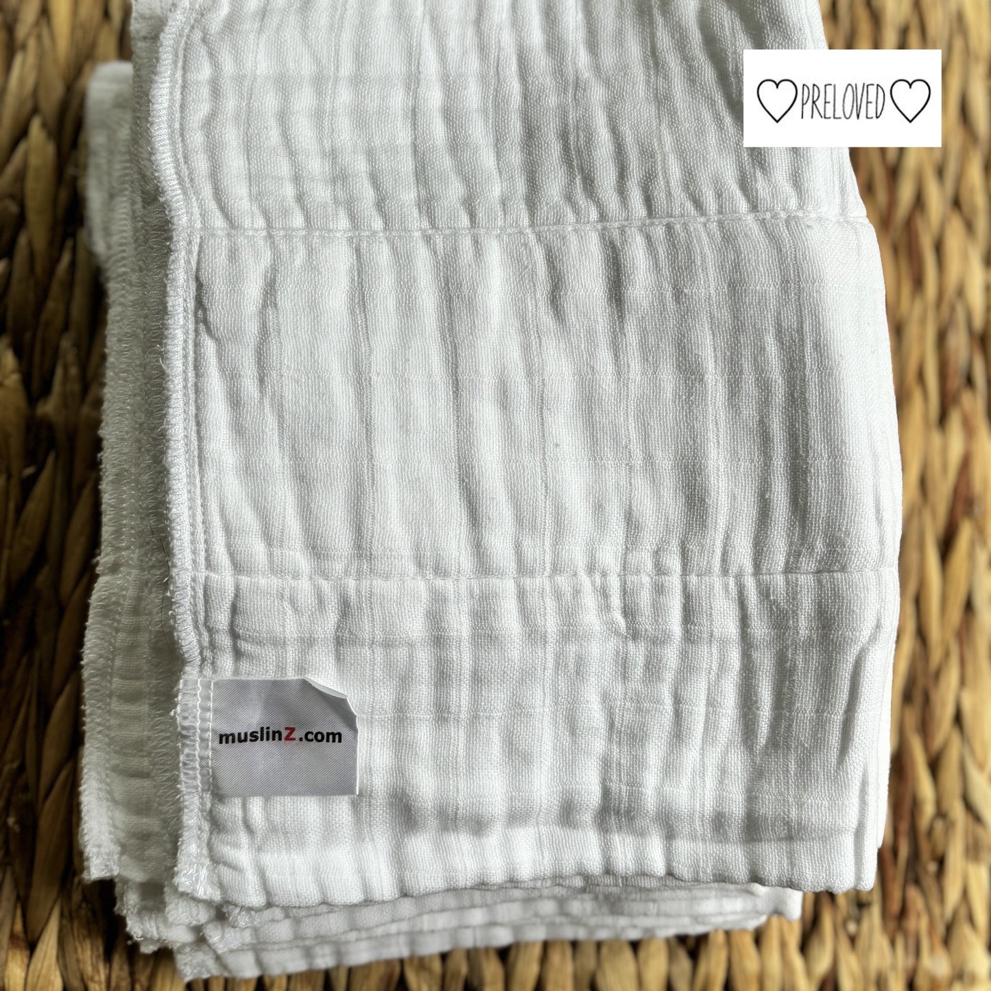 MuslinZ Muslin Cotton Prefold – White-Flat Nappy-MuslinZ-Size 1-The Nappy Market