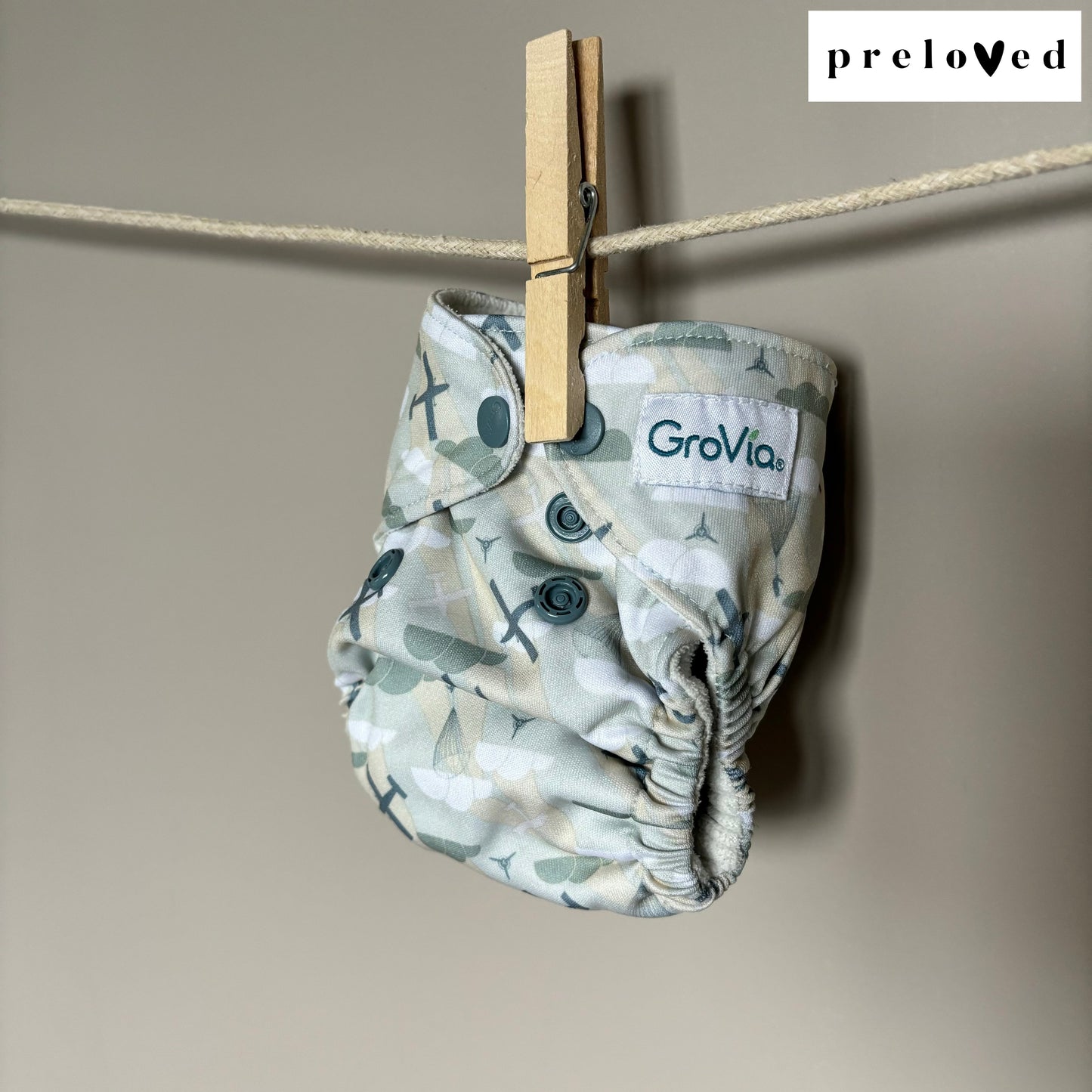 Grovia Newborn All in One Cloth Nappy PRELOVED-All In One Nappy-Grovia-Planes-The Nappy Market