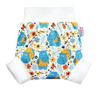 Petit Lulu Pull Up Nappy Cover Large-Wrap-Petit Lulu-Hippos-The Nappy Market