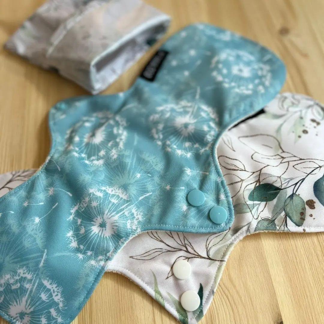 Eco Mini Contour Cloth Pad Set with Wrapper Bag - Day / Medium Flow-Cloth Sanitary Pads-Eco Mini-Roastrip-The Nappy Market