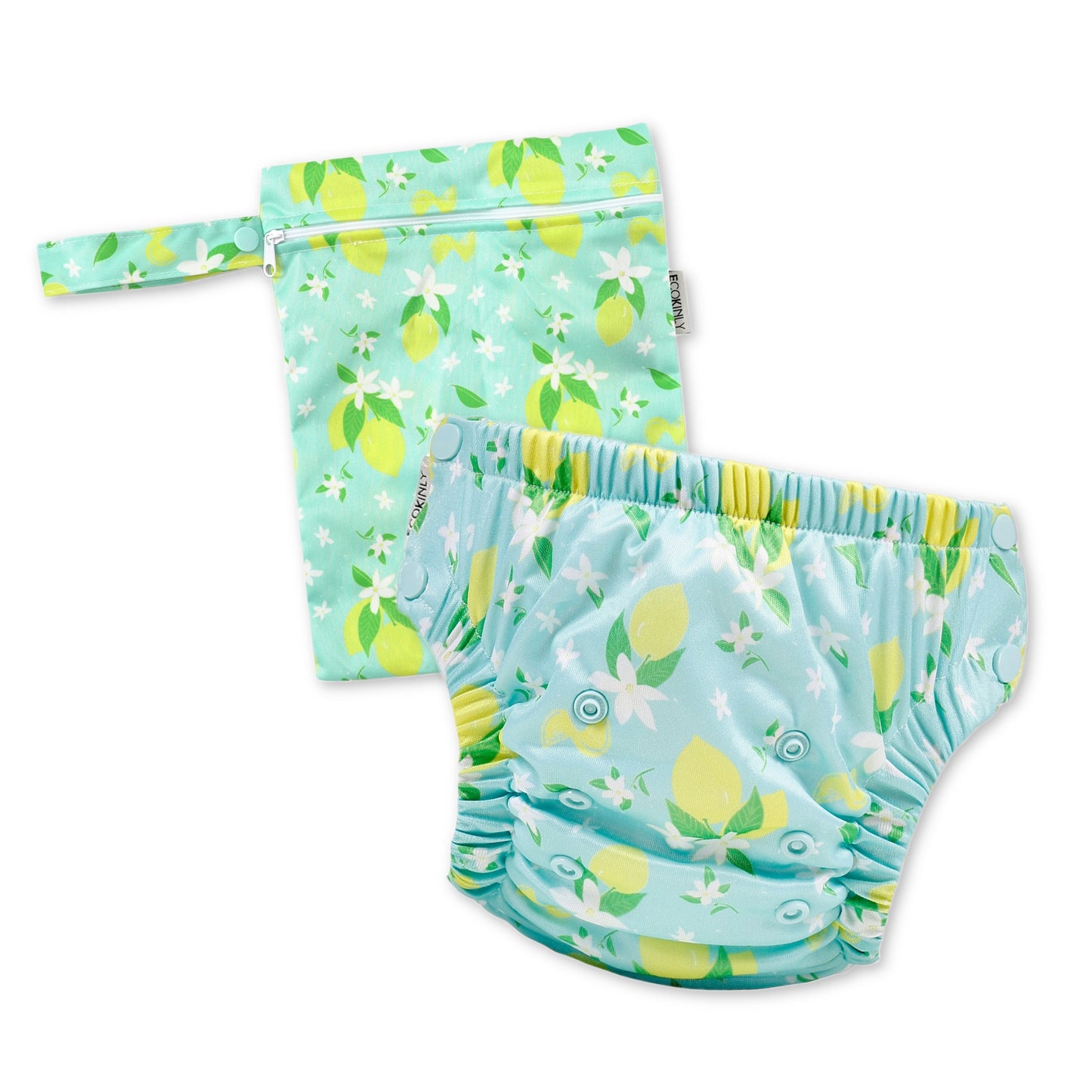 EcoKinly Splash & Dash Reusable Swim Nappy & Set-Swim Nappy-Ecokinly-Limoncello-0-1 Years / Small - Medium-Wet Bag & Nappy Set-The Nappy Market