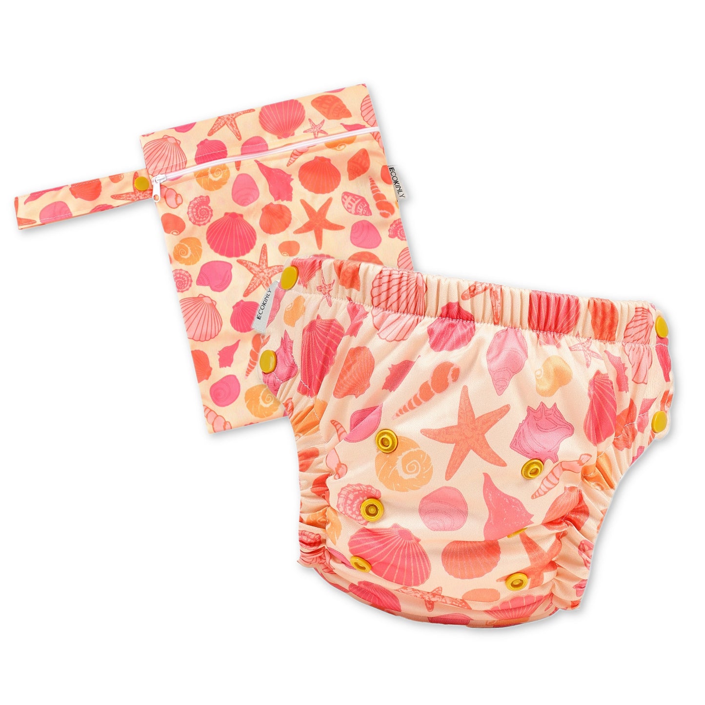 EcoKinly Splash & Dash Reusable Swim Nappy & Set-Swim Nappy-Ecokinly-Tidal Treasures-0-1 Years / Small - Medium-Wet Bag & Nappy Set-The Nappy Market