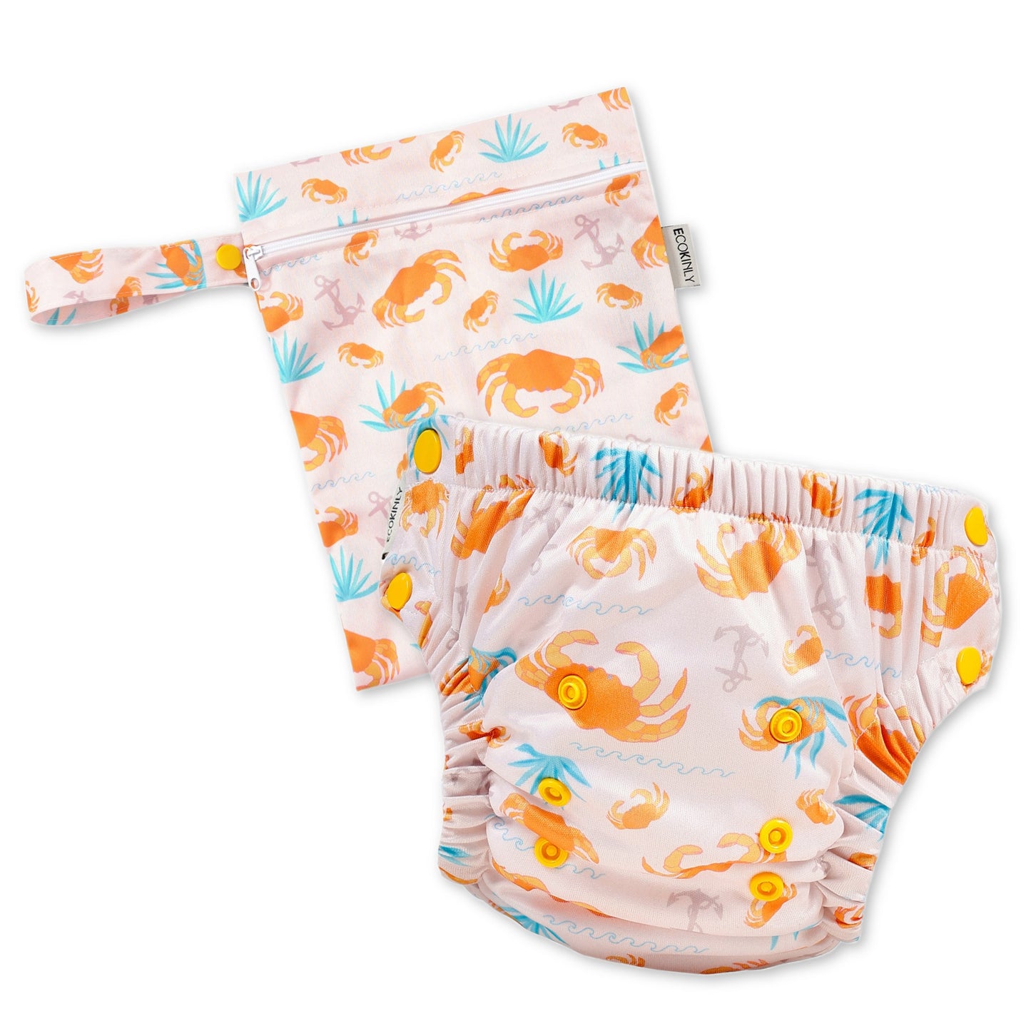 EcoKinly Splash & Dash Reusable Swim Nappy & Set-Swim Nappy-Ecokinly-Scuttle-0-1 Years / Small - Medium-Wet Bag & Nappy Set-The Nappy Market