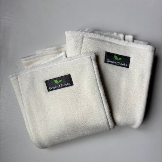 Green Cheeks 8 Layer Hemp Trifold-Flat Nappy-Green Cheeks-The Nappy Market