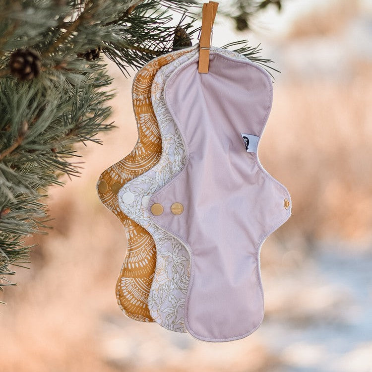 Eco Mini Bamboo Coolmax Contour Cloth Pad - Heavy / Night-Cloth Sanitary Pads-Eco Mini-Lace (Coffee Coolmax)-The Nappy Market