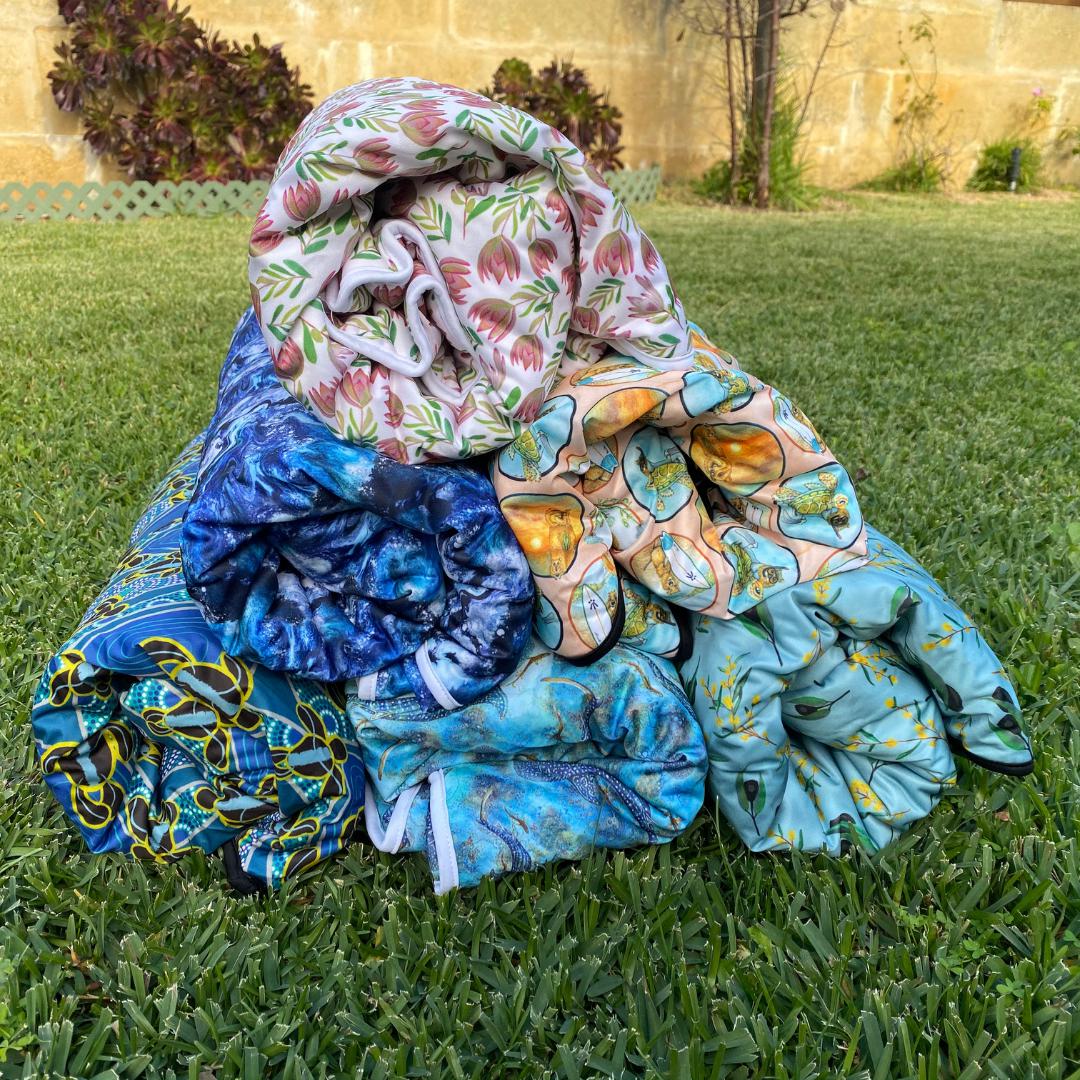 Earthside Eco Bums Giant Family Waterproof Mat PREORDER Open-Play Mat-Earthside Eco Bums-Bee Mine-The Nappy Market