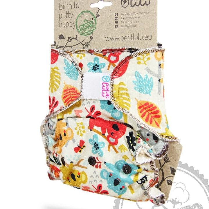 Petit Lulu Maxi Night Nappy Fluffy Organic Velcro-Fitted Nappy-Petit Lulu-Faddy Panda-The Nappy Market