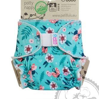Petit Lulu Maxi Night Nappy Fluffy Organic Velcro-Fitted Nappy-Petit Lulu-Faddy Panda-The Nappy Market