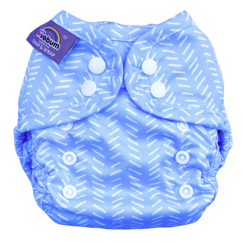 Little Lovebum - Snap and Wrap Newborn Nappy Cover-All In One Nappy-Little Love Bum-Sea Spray-The Nappy Market