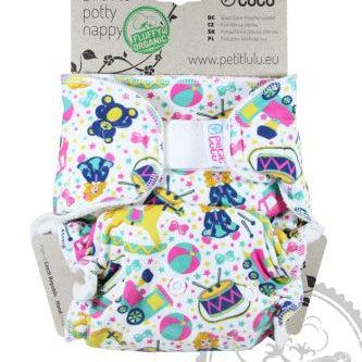 Petit Lulu Maxi Night Nappy Fluffy Organic Velcro-Fitted Nappy-Petit Lulu-Toy Heaven-The Nappy Market
