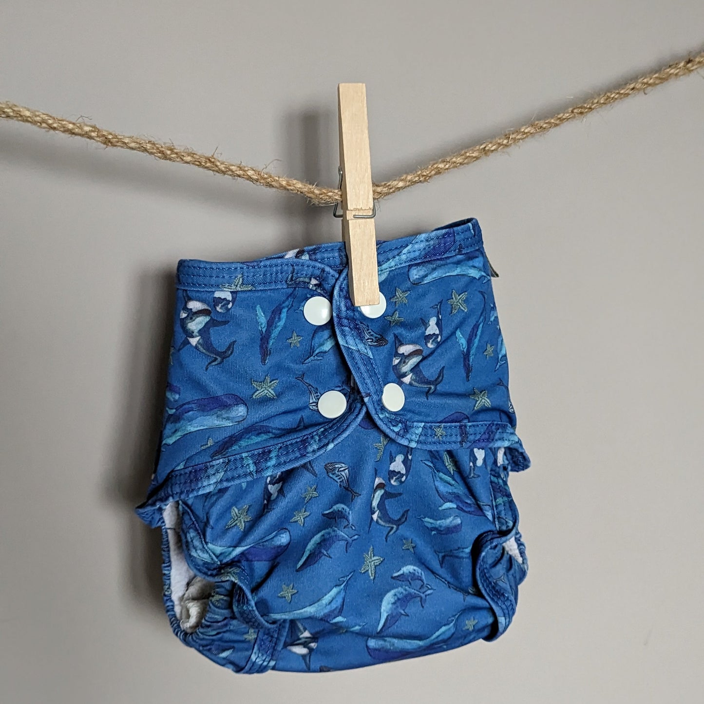 Little Lamb Sized Pocket Nappy Size 2-Pocket Nappy-Little Lamb-Into the Blue-The Nappy Market