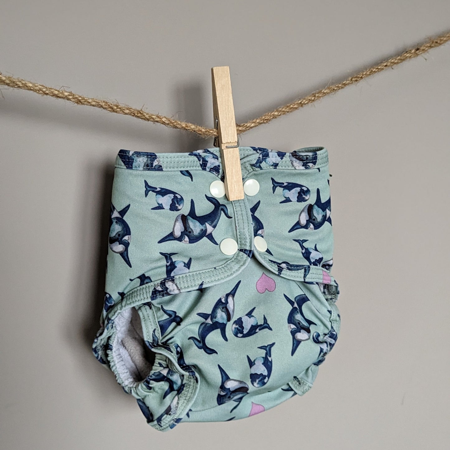 Little Lamb Sized Pocket Nappy Size 2-Pocket Nappy-Little Lamb-Whale of a Time-The Nappy Market