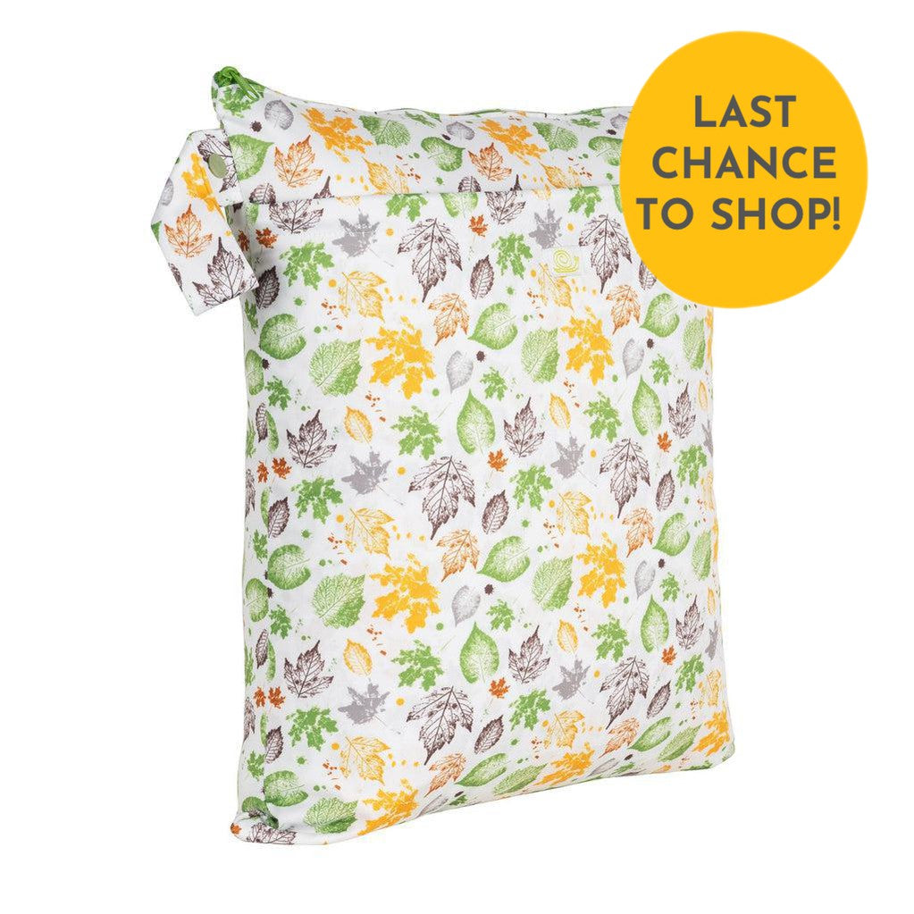 Baba + Boo Medium Wet Bag - double zip-Wet Bag-Baba & Boo-Leaves-The Nappy Market