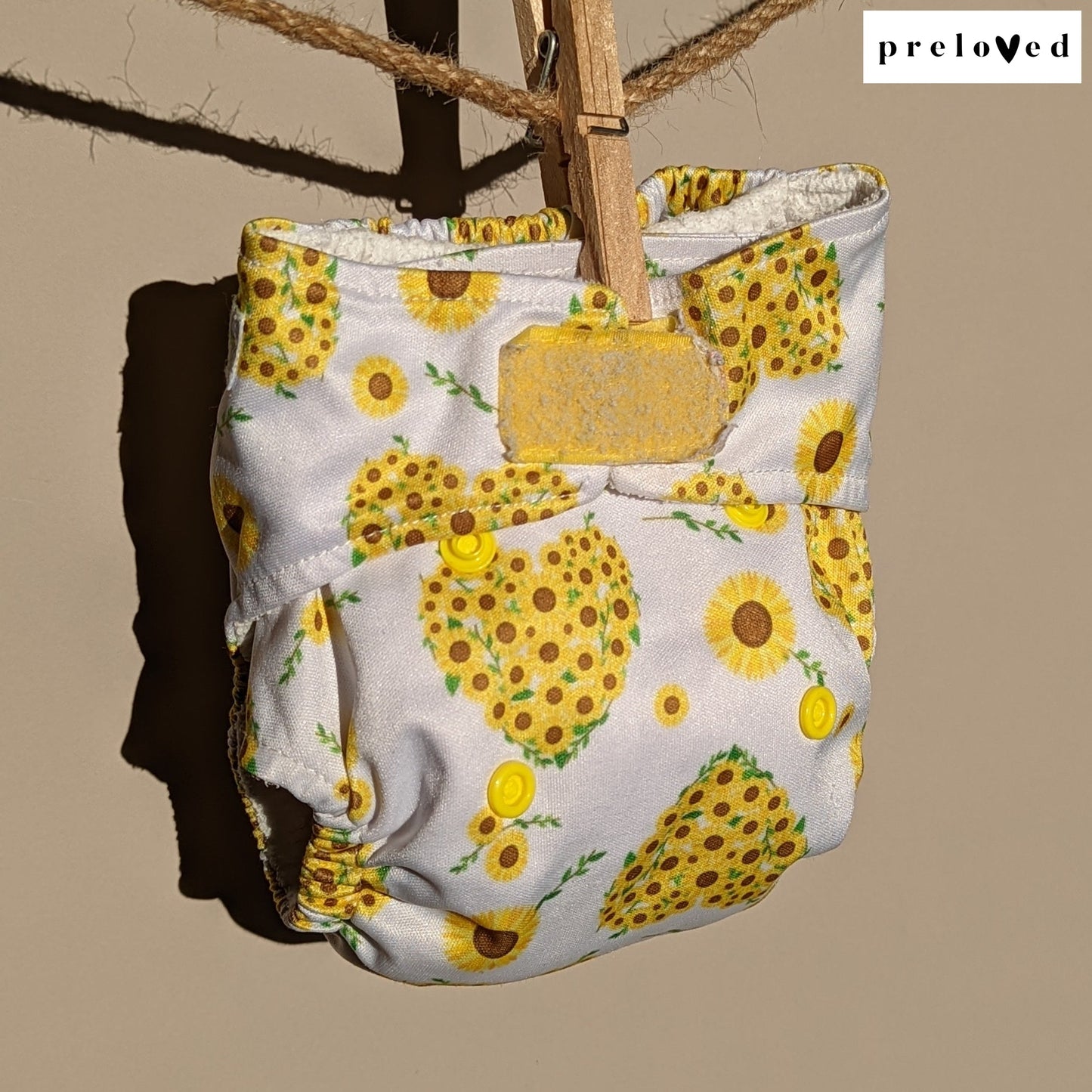 Baba & Boo Newborn Pocket Nappies-Pocket Nappy-Baba & Boo-Sunflower Heart-The Nappy Market
