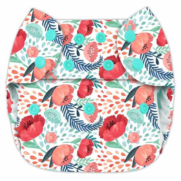 Blueberry Simplex Organic Cotton All in One Nappy-All In One Nappy-Blueberry-Poppy Fields-The Nappy Market