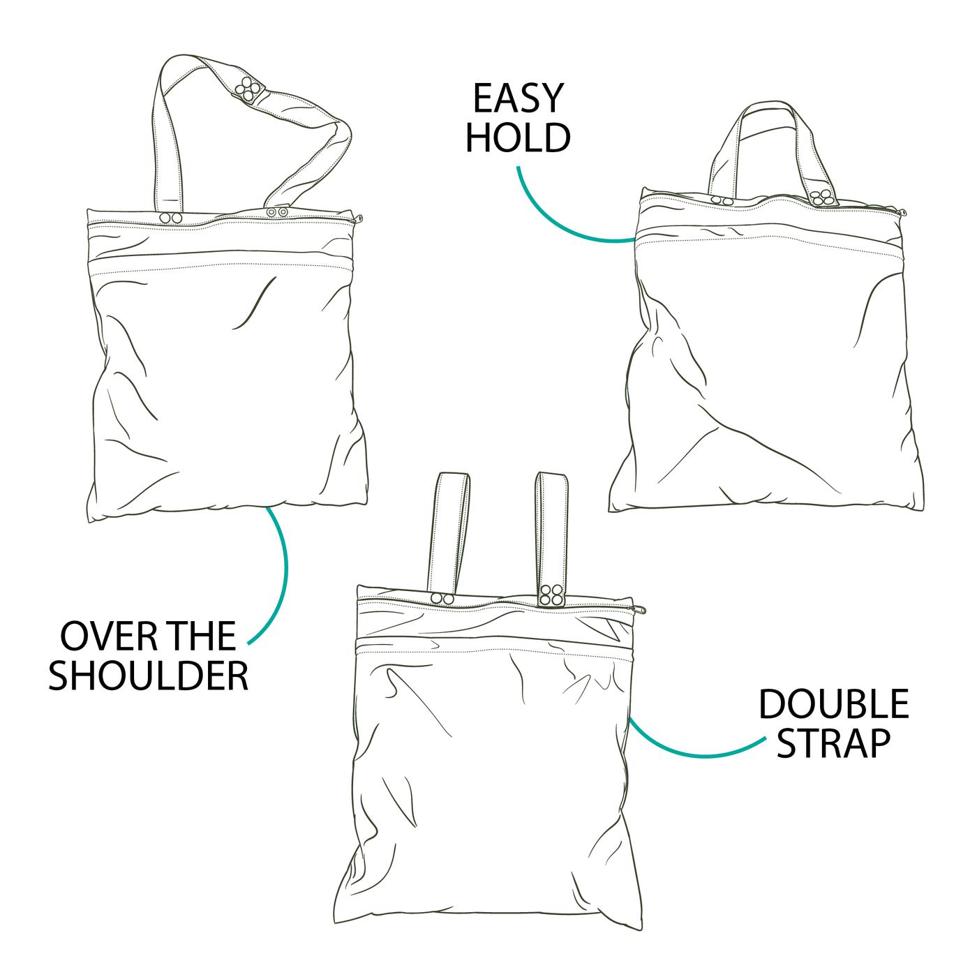 Earthside Eco Bums Premium Double Zip Wet Bag Western Waters-Wet Bag-Earthside Eco Bums-The Nappy Market
