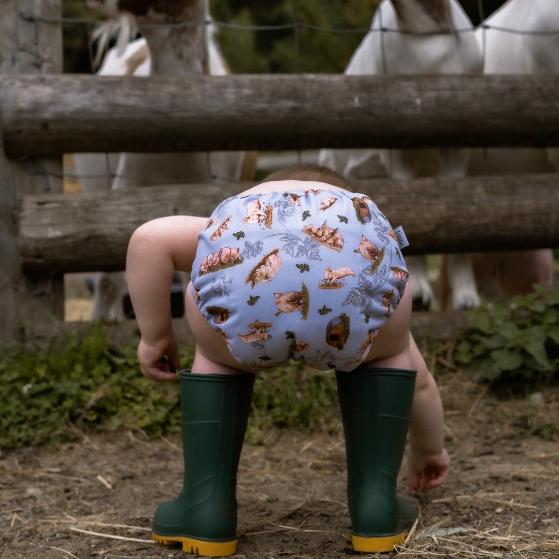 Little Lamb ONE SIZE Pocket Nappy-Pocket Nappy-Little Lamb-Blush Pink-The Nappy Market