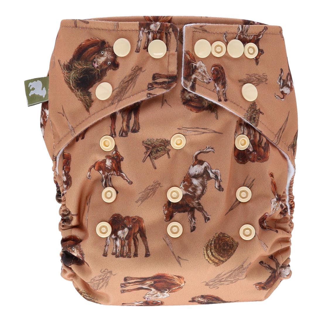 Little Lamb ONE SIZE Pocket Nappy-Pocket Nappy-Little Lamb-I Love Moo-The Nappy Market