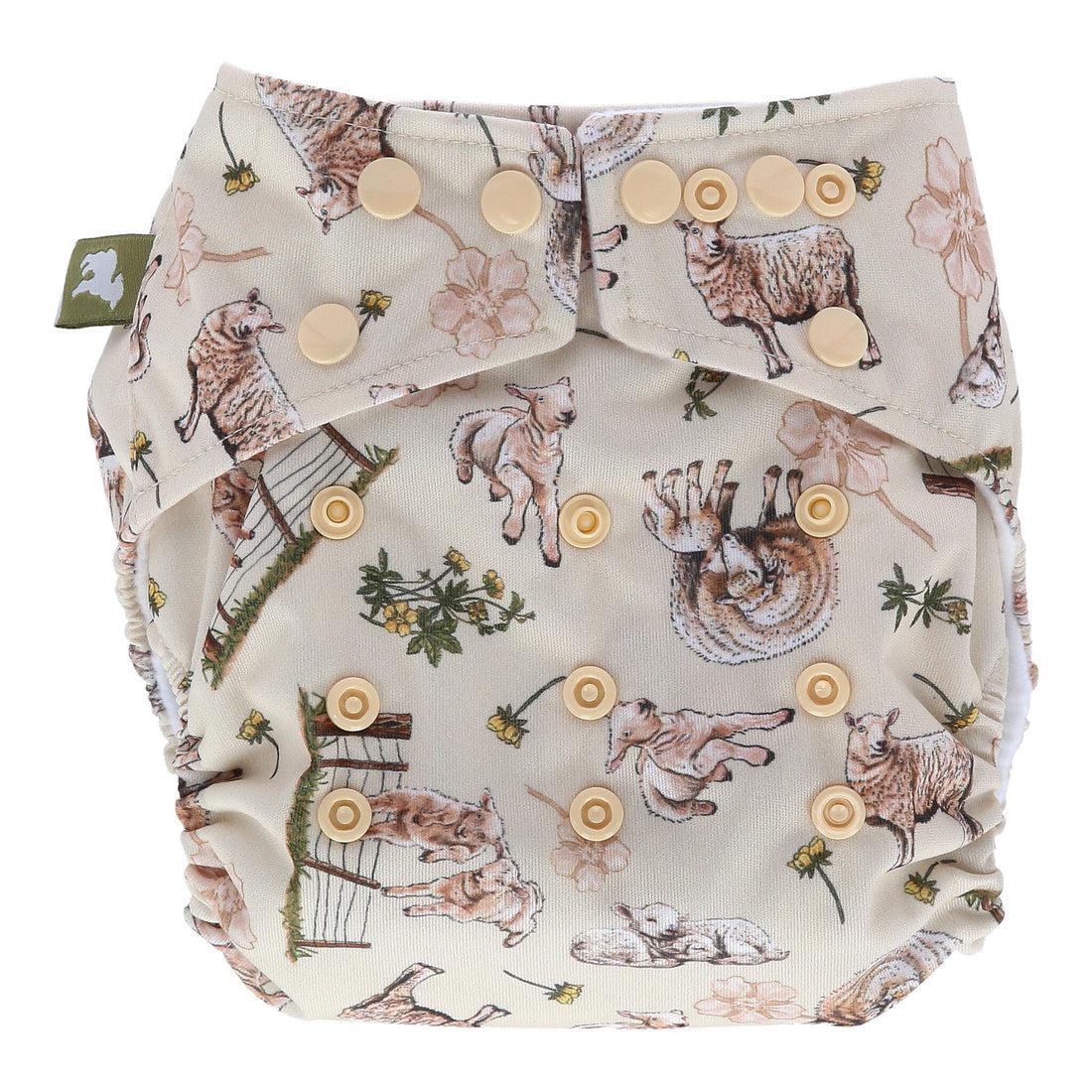 Little Lamb ONE SIZE Pocket Nappy-Pocket Nappy-Little Lamb-Loving Ewe-The Nappy Market