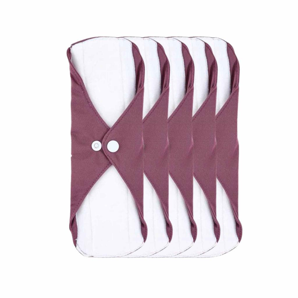 Little Lamb Cloth Sanitary Day Pad Aubergine-Cloth Sanitary Pads-Little Lamb-Pack of 5-The Nappy Market