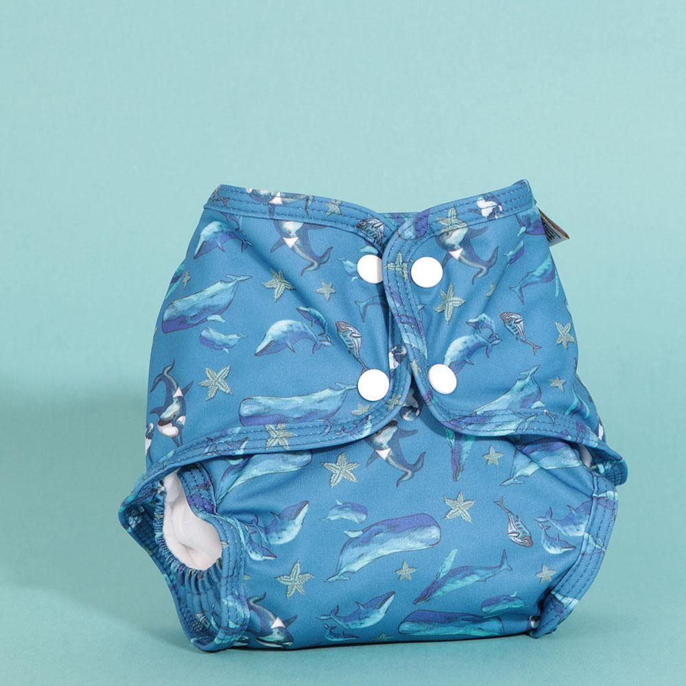 Little Lamb Sized Pocket Nappy Size 1-Pocket Nappy-Little Lamb-Into the Blue-The Nappy Market