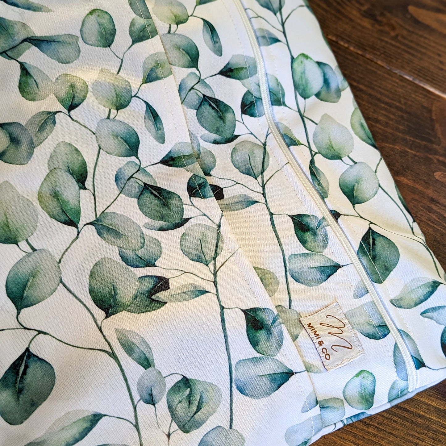 Mimi & Co Double Zip Large Wet Bag Eucalyptus-Wet Bag-Mimi & Co-The Nappy Market