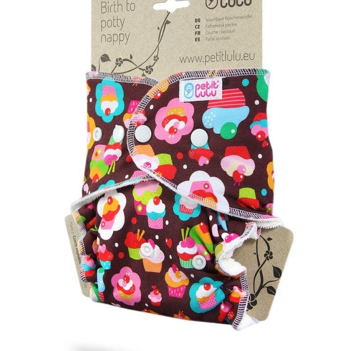 Petit Lulu Maxi Night Nappy Cupcakes-Fitted Nappy-Petit Lulu-The Nappy Market