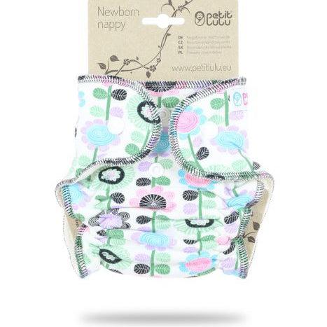 Petit Lulu Newborn Fitted Nappy Flower Meadow-Fitted Nappy-Petit Lulu-The Nappy Market