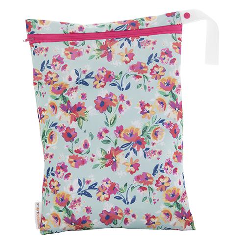 Smart Bottoms On-The-Go Medium Wet Bag-Wet Bag-Smart Bottoms-Aqua Floral-The Nappy Market