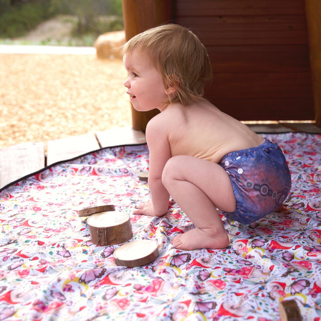 Earthside Eco Bums Giant Family Waterproof Mat PREORDER Open-Play Mat-Earthside Eco Bums-Bee Mine-The Nappy Market
