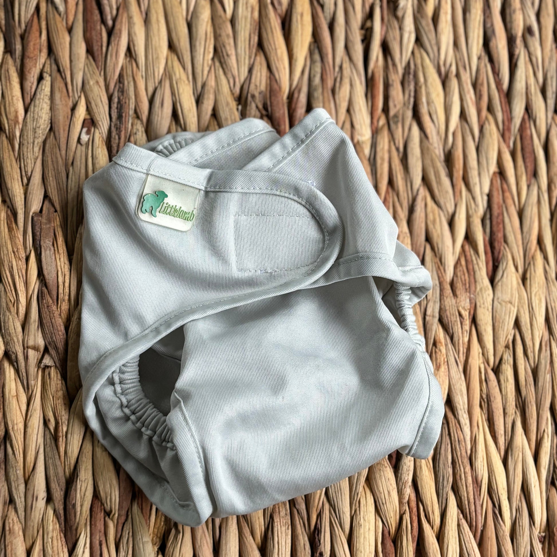 Little Lamb Nappy Wrap Size 1-Wrap-Little Lamb-Silver-The Nappy Market
