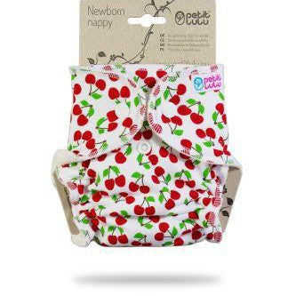 Petit Lulu Newborn Fitted Nappy-Fitted Nappy-Petit Lulu-Sweet Cherries-The Nappy Market