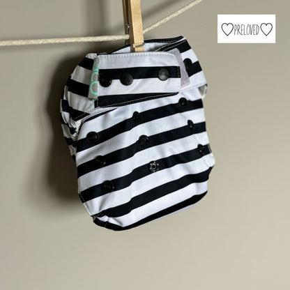Grovia ONE All in One Cloth Nappy-All In One Nappy-Grovia-Onyx Stripe-The Nappy Market