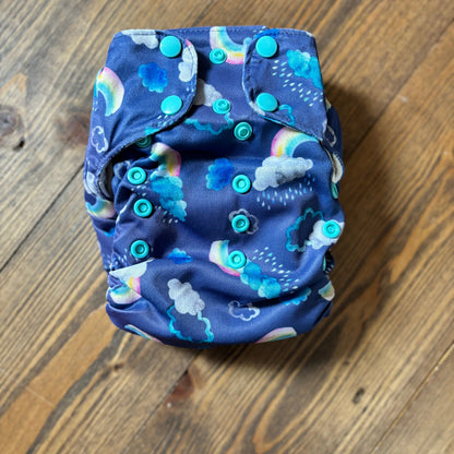 Smart Bottoms Organic All in One Cloth Nappy-All In One Nappy-Smart Bottoms-Over the Rainbow-The Nappy Market