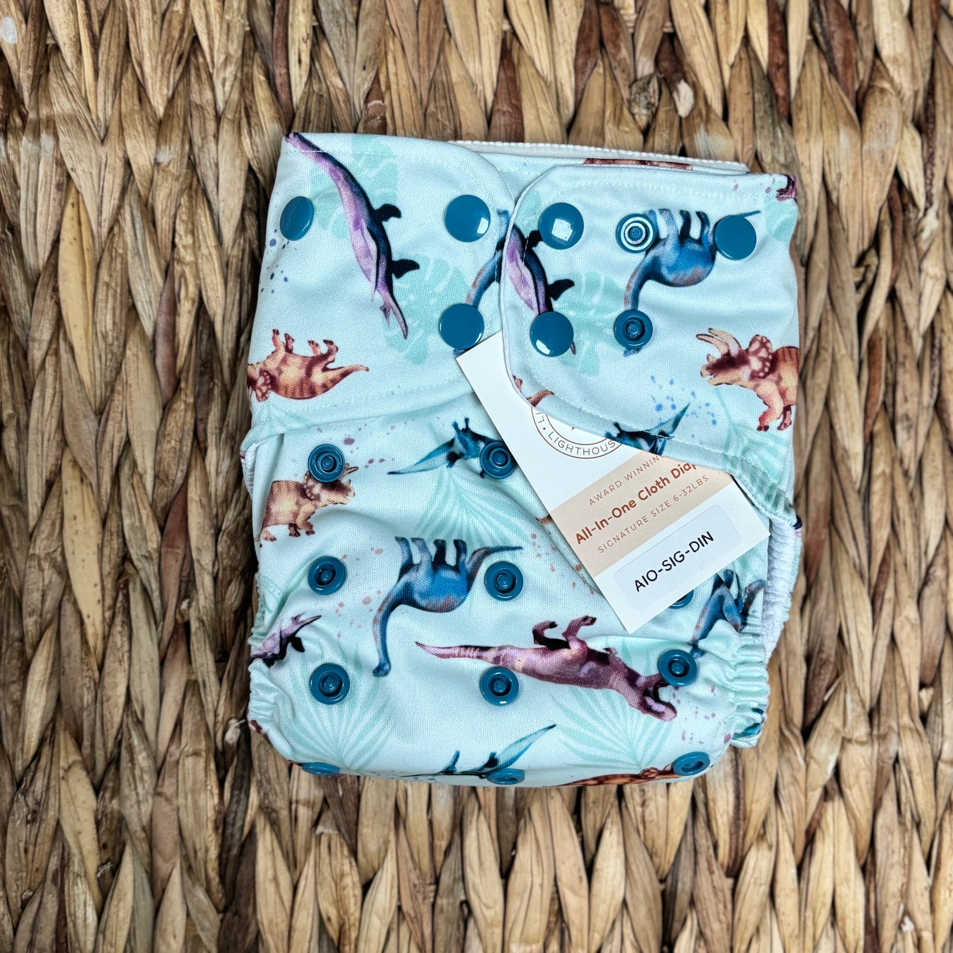 Lighthouse Kids All in One Signature Nappy-All In One Nappy-Lighthouse Kids Co-Dino Tropics-The Nappy Market