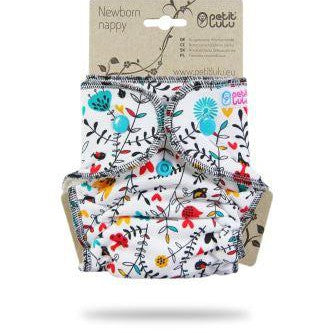 Petit Lulu Newborn Fitted Nappy-Fitted Nappy-Petit Lulu-Wildflowers-The Nappy Market