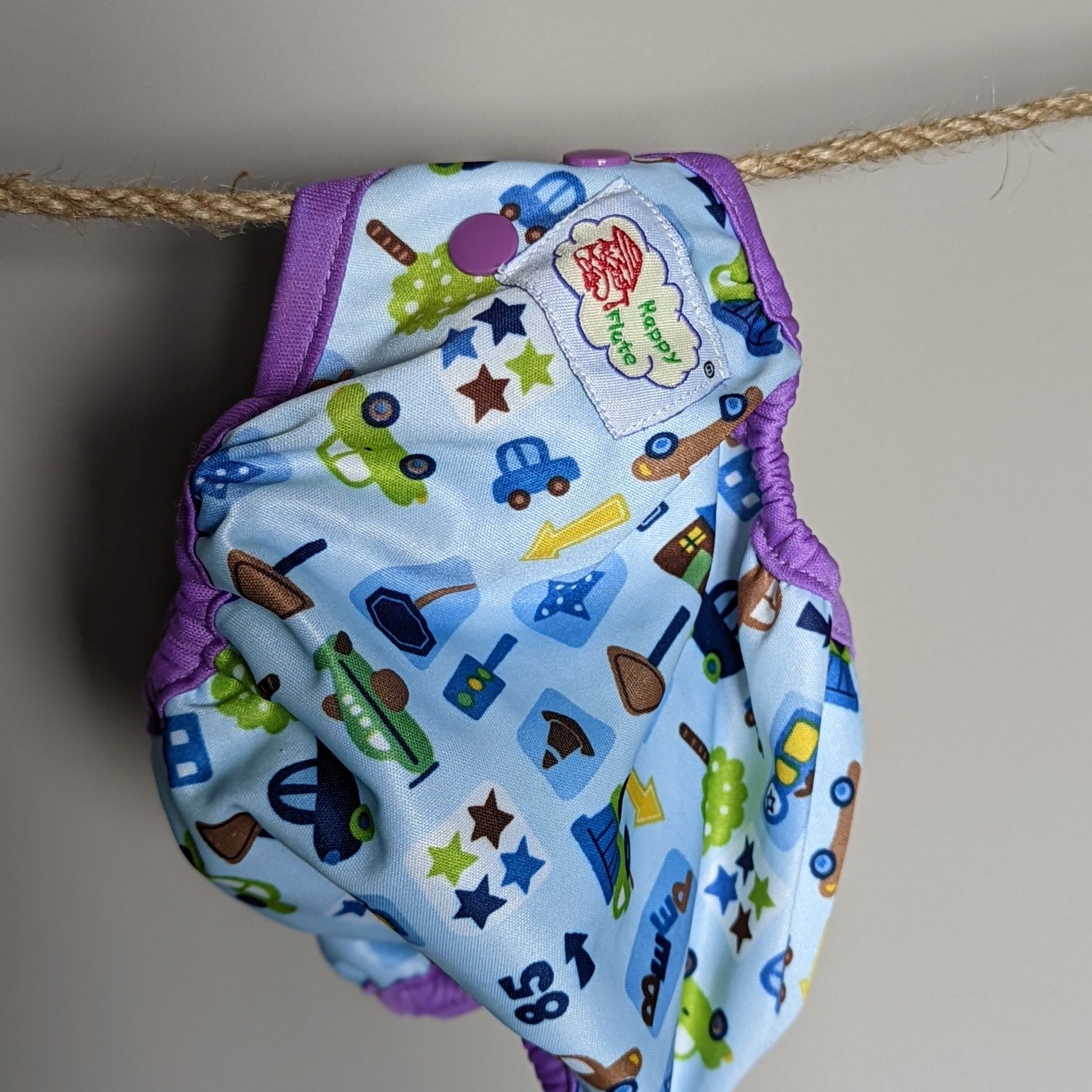 Happy Flute Newborn Nappy Wrap-Wrap-Happy Flute-Purple-The Nappy Market