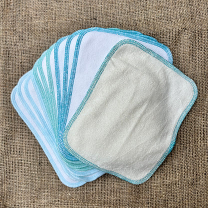 The Nappy Market Tender Touch double sided Cloth Wipes - 12 pack-Accessories-The Nappy Market-Sea Edging-The Nappy Market